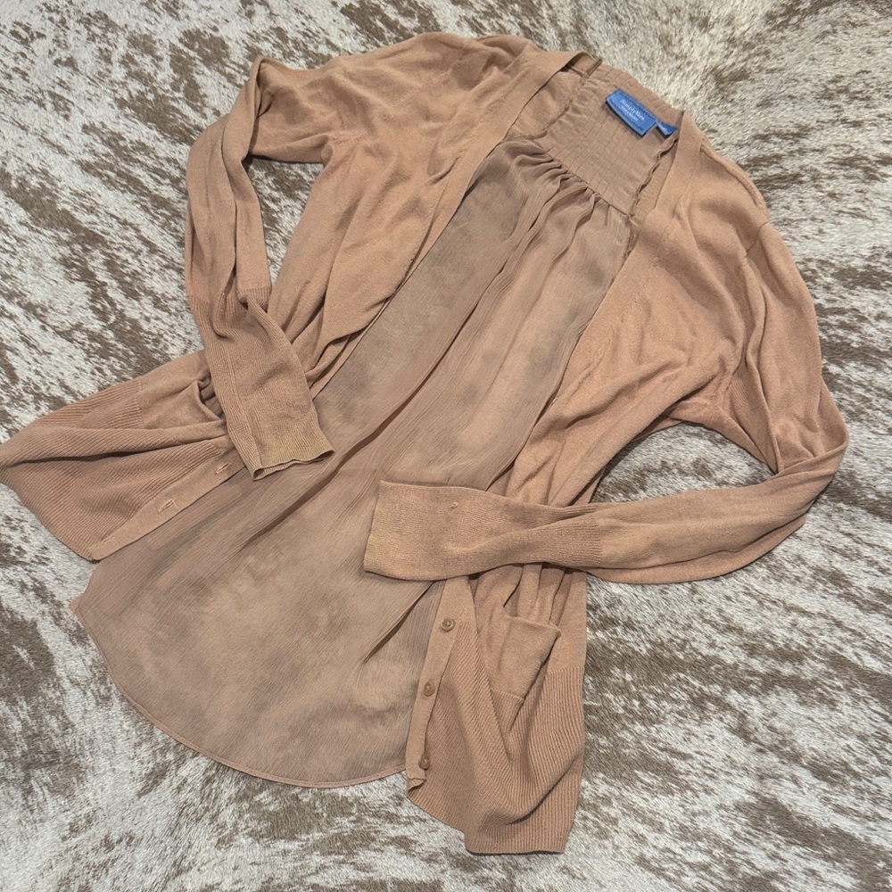 Simply Vera Vera Wang Tan Women's Cardigan